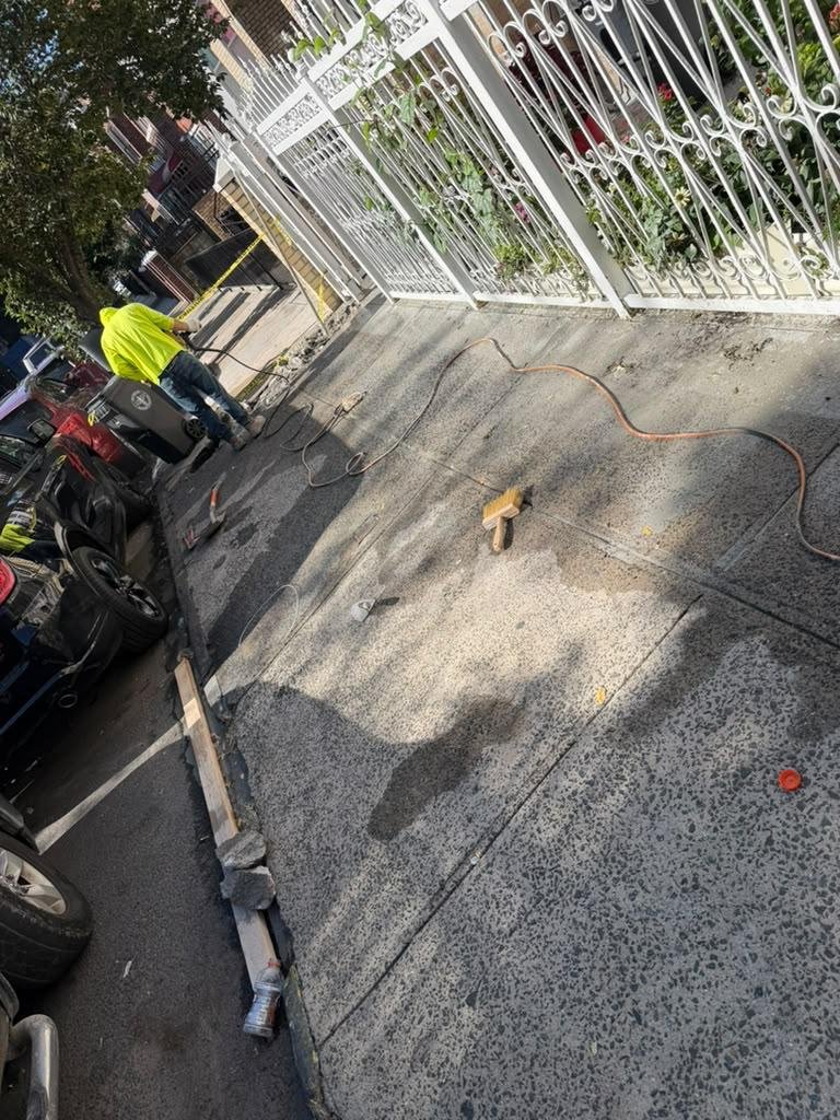 Sidewalk concrete before project at 1437 Nelson Avenue Bronx NY